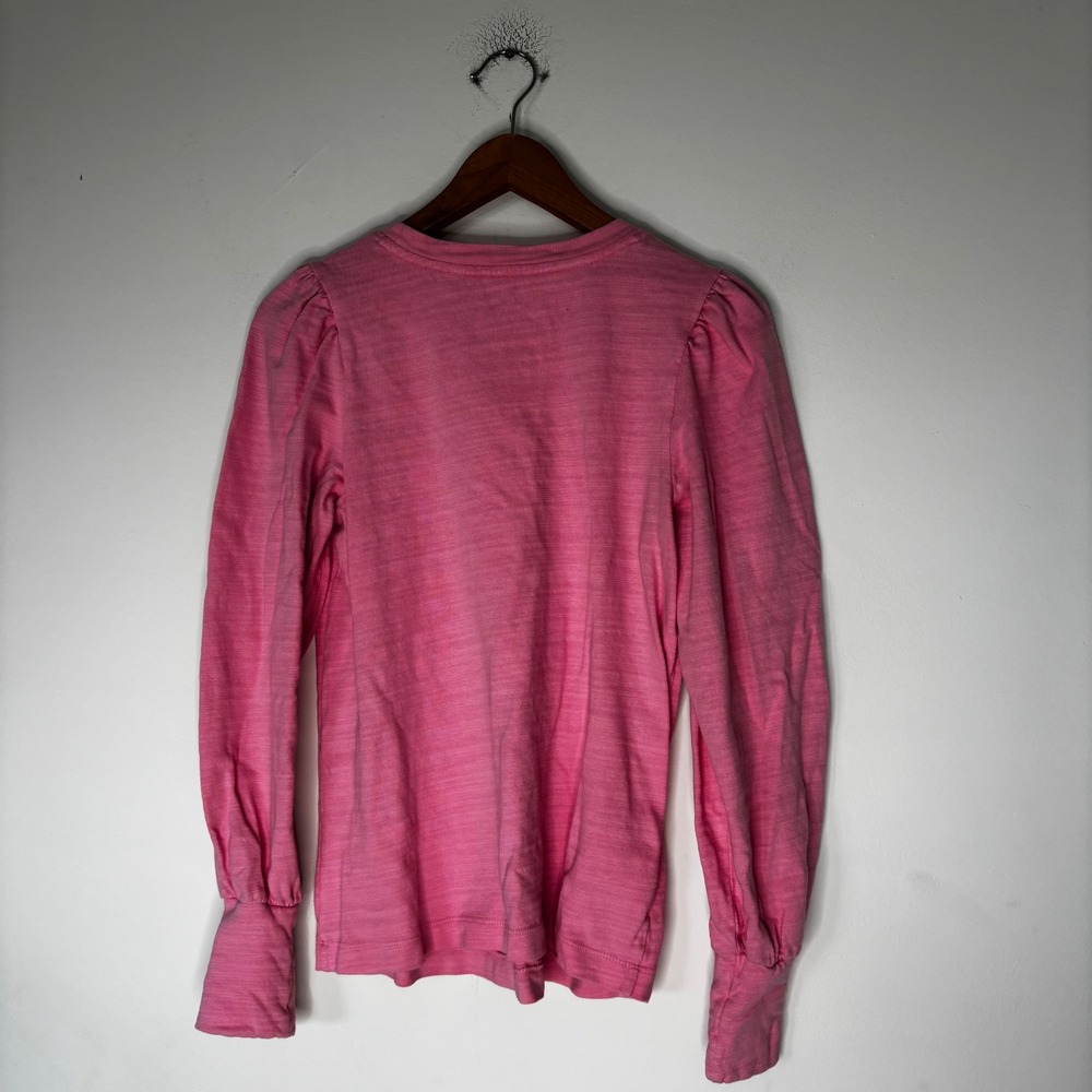 Loft Pink Heart Embroidery Puff Sleeve Long Sleeve Sweatshirt Girly Size Small - Picture 7 of 7